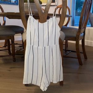 Blue and White Stripped Romper